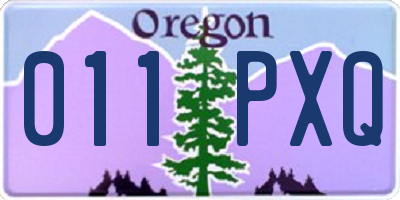 OR license plate 011PXQ