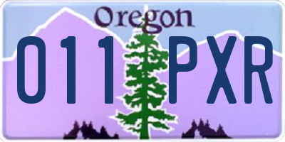 OR license plate 011PXR