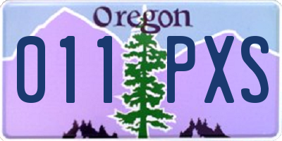 OR license plate 011PXS