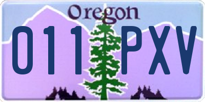 OR license plate 011PXV