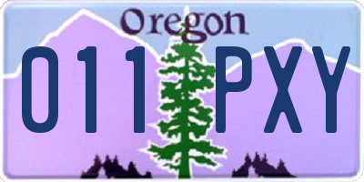 OR license plate 011PXY