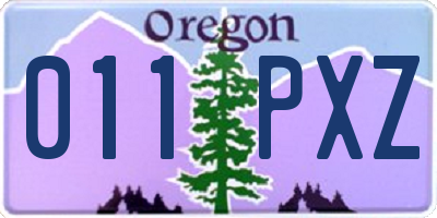 OR license plate 011PXZ