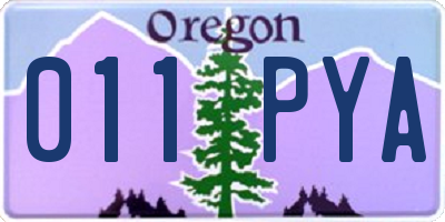 OR license plate 011PYA