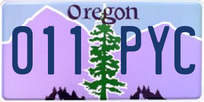 OR license plate 011PYC