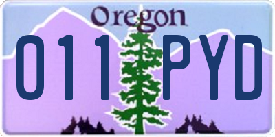 OR license plate 011PYD