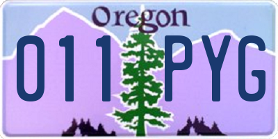 OR license plate 011PYG