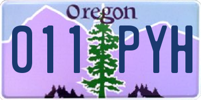 OR license plate 011PYH