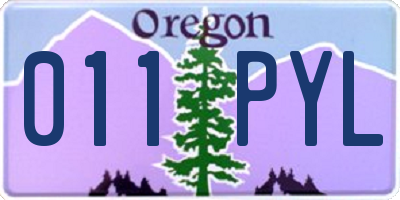 OR license plate 011PYL