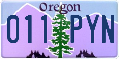 OR license plate 011PYN