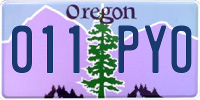 OR license plate 011PYO