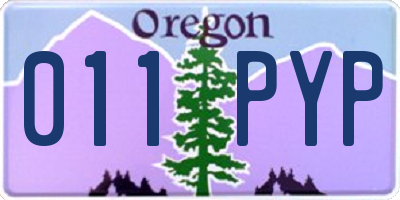 OR license plate 011PYP