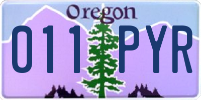 OR license plate 011PYR