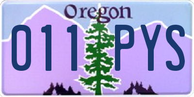 OR license plate 011PYS
