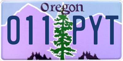 OR license plate 011PYT
