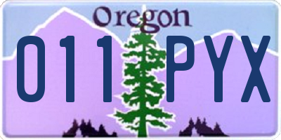 OR license plate 011PYX
