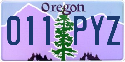 OR license plate 011PYZ