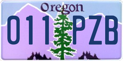 OR license plate 011PZB