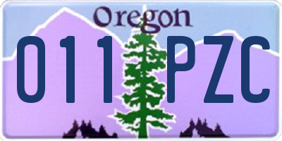 OR license plate 011PZC