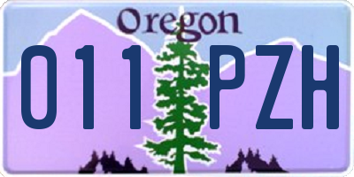 OR license plate 011PZH
