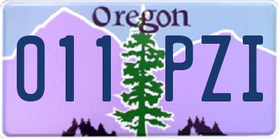 OR license plate 011PZI