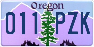 OR license plate 011PZK