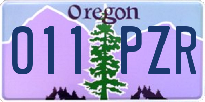 OR license plate 011PZR