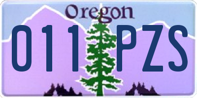 OR license plate 011PZS