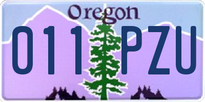 OR license plate 011PZU