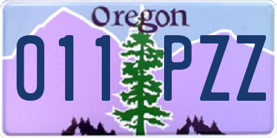 OR license plate 011PZZ