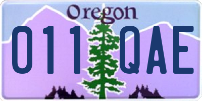 OR license plate 011QAE