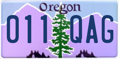 OR license plate 011QAG