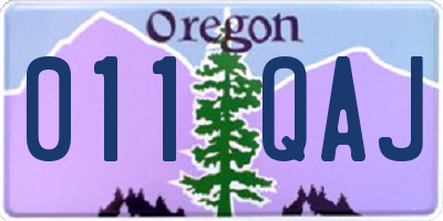 OR license plate 011QAJ