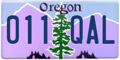 OR license plate 011QAL