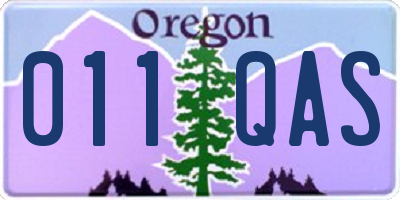 OR license plate 011QAS