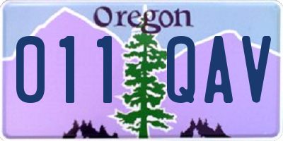 OR license plate 011QAV