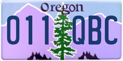 OR license plate 011QBC