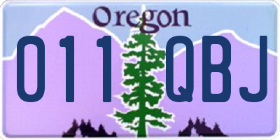 OR license plate 011QBJ