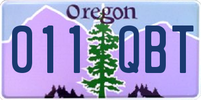 OR license plate 011QBT