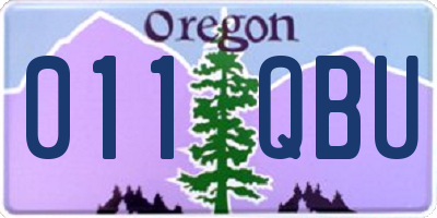 OR license plate 011QBU