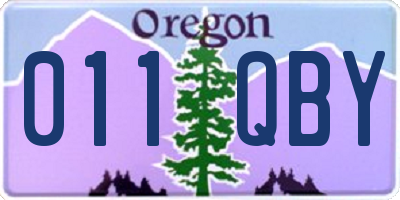 OR license plate 011QBY