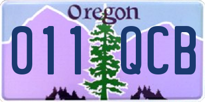 OR license plate 011QCB