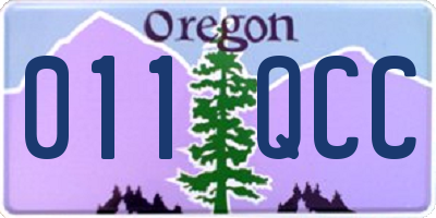 OR license plate 011QCC