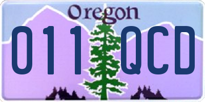 OR license plate 011QCD