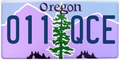 OR license plate 011QCE