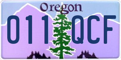 OR license plate 011QCF