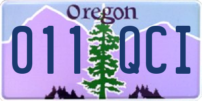 OR license plate 011QCI