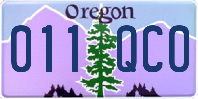 OR license plate 011QCO