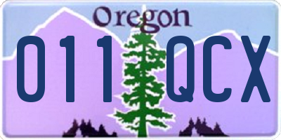OR license plate 011QCX