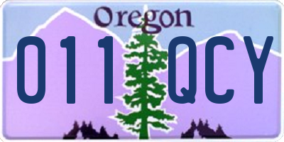 OR license plate 011QCY