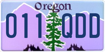 OR license plate 011QDD